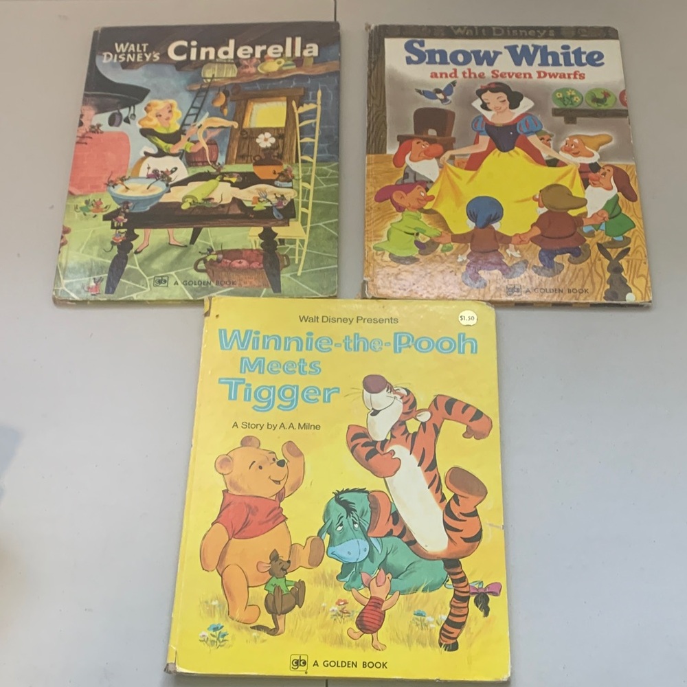 Vintage Disney Storybook Collection - Cinderella, Snow White, Winnie-the-Pooh
